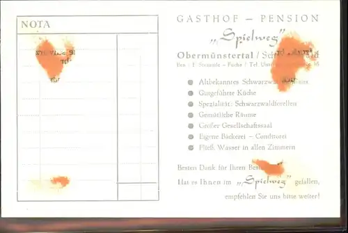 Obermuenstertal Gasthof Pension Spielweg *