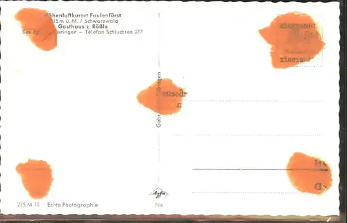 Faulenfuerst Gasthaus zum Roessle Schwarzwald Schluchsee *