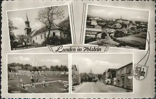 Lunden Holstein St. Laurentii-Kirche Freibad Friedrichstrasse *