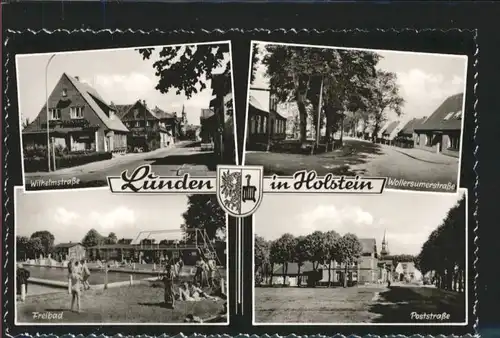 Lunden Holstein Wilhelmstrasse Freibad Poststrasse *