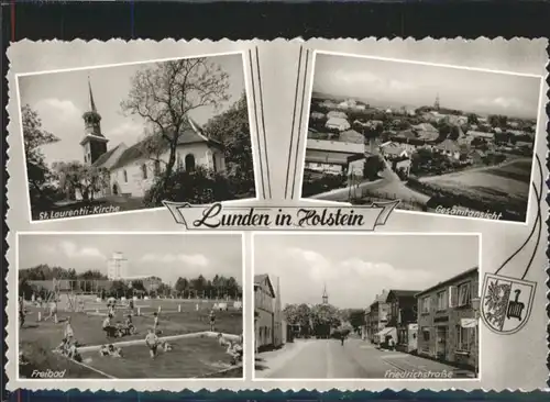 Lunden Holstein St. Laurentii-Kirche Freibad Friedrichstrasse *