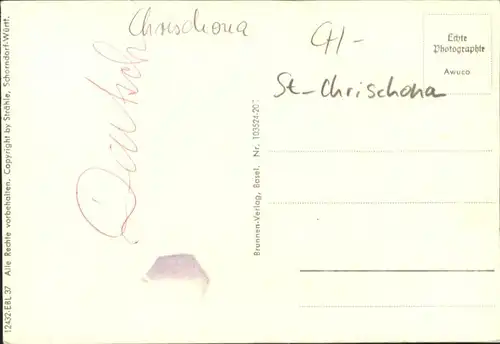 St Chrischona [Handschriftlich] *