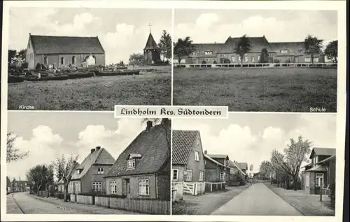 Lindholm Lindholm Krs. Suedtondern Kirche Schule  * / Risum-Lindholm /Nordfriesland LKR