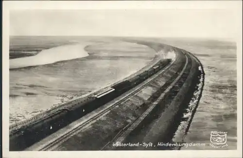 Westerland Sylt Hindenburgdamm Eisenbahn Fliegeraufnahme *