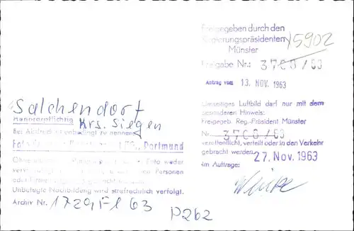 wx31155 Salchendorf Neunkirchen Fliegeraufnahme Kategorie. Neunkirchen Alte Ansichtskarten
