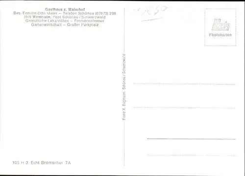 Wembach Schwarzwald Schoenau Gasthaus zum Maierhof *