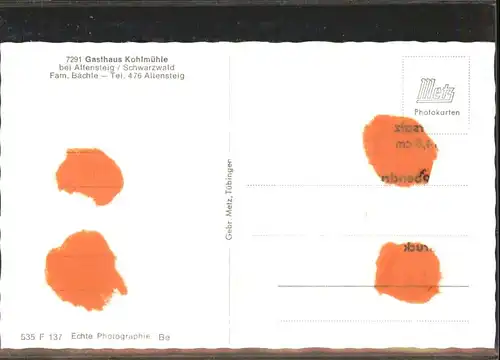 Altensteig Wuerttemberg Schwarzwald Gasthaus Kohlmuehle *