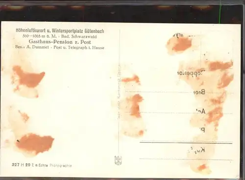 Guetenbach Furtwangen Gasthaus Pension zur Post *