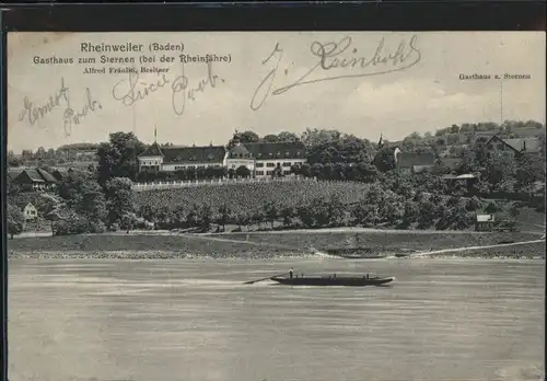 Rheinweiler Gasthaus Sternen Schiff x