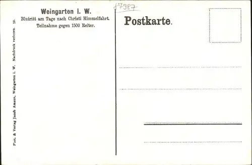 Weingarten Wuerttemberg Weingarten Blutritt * / Weingarten /Ravensburg LKR