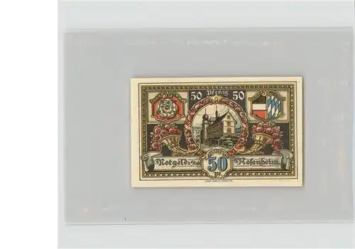 Rosenheim Bayern Notgeld 50 Pfennig Kat. Rosenheim