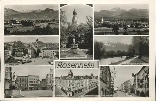 Rosenheim Bayern Max-Josephsplatz Ludwigsplatz Stadtgarten Kat. Rosenheim