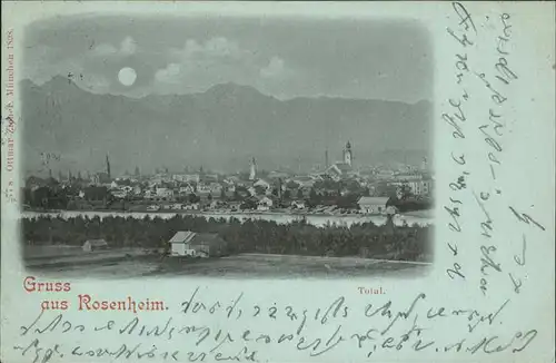 Rosenheim Bayern bei Nacht Kat. Rosenheim