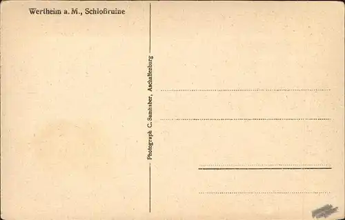 Wertheim Main Schlossruine Kat. Wertheim