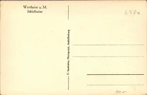 Wertheim Main Schlossruine Kat. Wertheim