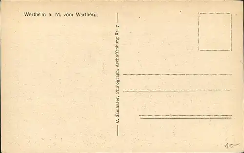 Wertheim Main  Kat. Wertheim