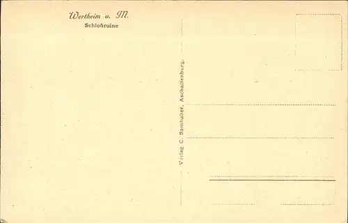 Wertheim Main Schlossruine Kat. Wertheim