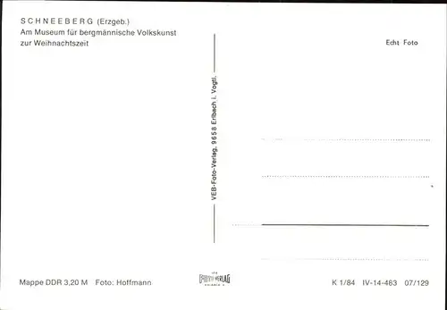 Schneeberg Erzgebirge Museum Bergmaennische Volkskunst Weihnachtszeit Kat. Schneeberg