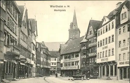 Wertheim Main Marktplatz Brunnen Kaufhaus Menko Held Kat. Wertheim