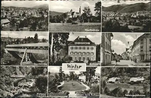 Wehr Baden Martinskirche Hauptstrasse Rathaus Storchensteg / Wehr /Waldshut LKR