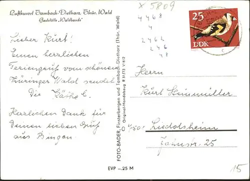 Tambach-Dietharz Gaststaette Waldbaude / Tambach-Dietharz /Gotha LKR