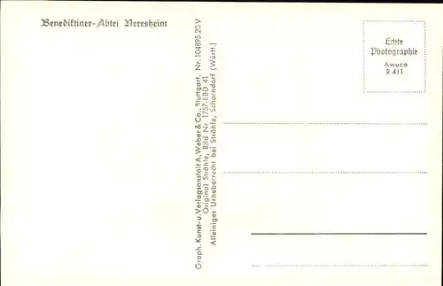 Neresheim Benediktiner-Abtei / Neresheim /Ostalbkreis LKR