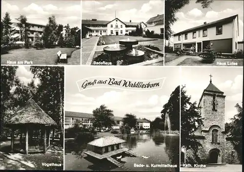 Bad Waldliesborn Haus Luise Kirche  Kurmittelhaus Vogelhaus Haus am Park Badehaus Brunnen / Lippstadt /Soest LKR