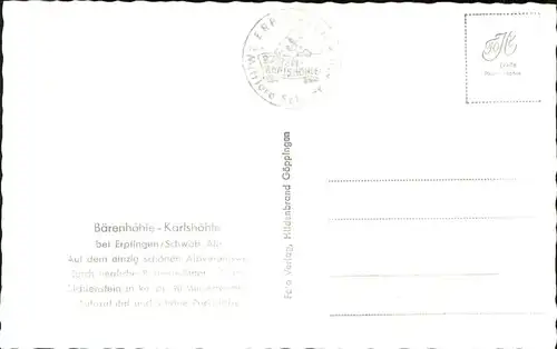 Erpfingen Baerenhoehle Karlshoehle / Sonnenbuehl /Reutlingen LKR