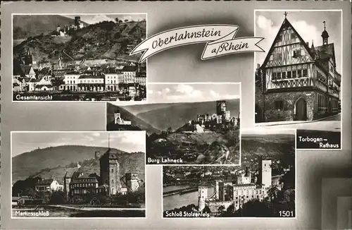 Oberlahnstein Torbogen Rathaus Schloss Stolzebfels Martins Schloss  Burg Lahneck / Lahnstein /Rhein-Lahn-Kreis LKR