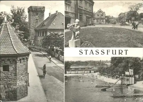 Stassfurt Turmgasse Eulenturm August-Bebel-Strasse Strandsolbad / Stassfurt /Salzlandkreis LKR