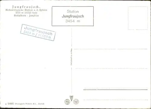 Jungfrau BE Jungfrau Meteorologische Station * / Jungfrau /Rg. Finsteraarhorn