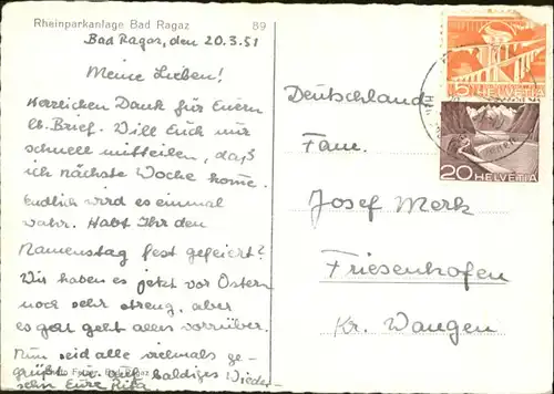 Bad Ragaz Bad Ragaz Rheinparkanlage x / Bad Ragaz /Bz. Sarganserland