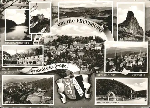 Freusburg Freusburg Druidenstein Tueschebachsweiher Haus Schlossgarten Schwimmbad x / Kirchen (Sieg) /Altenkirchen Westerwald LKR