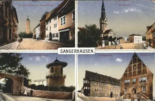 Sangerhausen Suedharz Sangerhausen Kylischestrasse Jakobi Kirche Ulrichplatz Amtsgericht Rathaus Husarenpfoertchen x / Sangerhausen /Mansfeld-Suedharz LKR