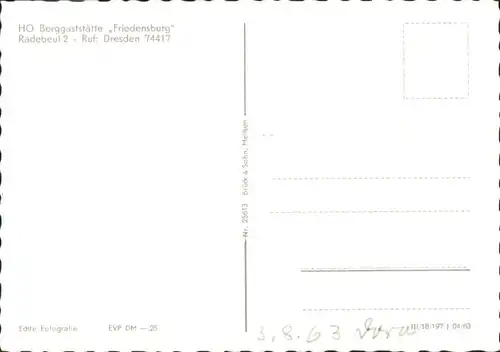 Radebeul Radebeul Friedensburg Gaststaette  * / Radebeul /Meissen LKR