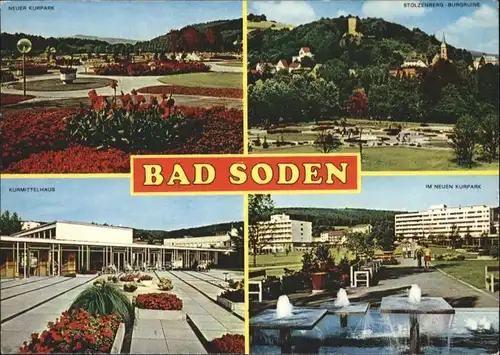 Bad Soden Taunus Bad Soden Kurmittelhaus Kurpark Brunnen Stolzenberg Burgruine x / Bad Soden am Taunus /Main-Taunus-Kreis LKR