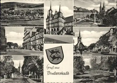 Duderstadt Duderstadt Rathaus Cyriakuskirche Marktstrasse Servatiuskirche Bahnhofstrasse Wallanlagen x / Duderstadt /Goettingen LKR