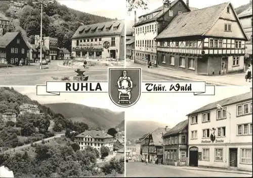 Ruhla Ruhla Friedensplatz Rathaus Theo-Neubauer-Schule Lindenstrasse Gaststaette Traube * / Ruhla /Wartburgkreis LKR