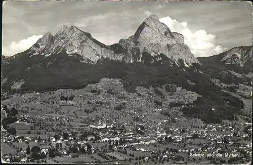 Schwyz Mythen Fliegeraufnahme  Kat. Schwyz