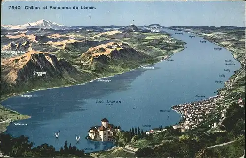 Chateau Chillon Panorama du Leman