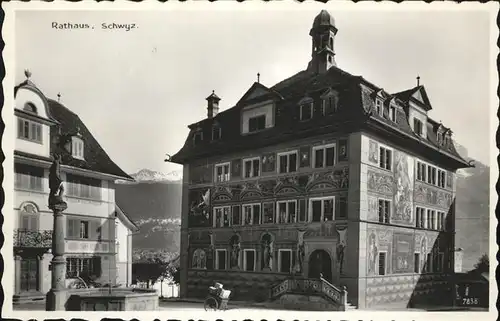 Schwyz Rathaus  Brunnen Kat. Schwyz