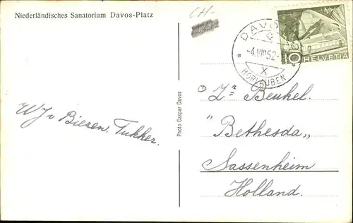 hw04184 Davos GR Niederlaendisches Sanatorium Kategorie. Davos Alte Ansichtskarten