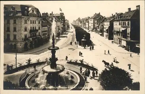 La Chaux-de-Fonds Springbrunnen Kutsche Kat. La Chaux-de-Fonds