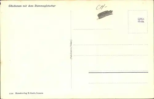 Goeschenen Dammagletscher Bruecke Kat. Goeschenen