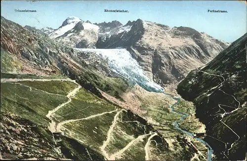 hw13072 Rhonegletscher Glacier du Rhone Furkastrasse Grimselstrasse Kategorie. Rhone Alte Ansichtskarten