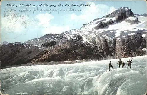 hw13212 Rhonegletscher Glacier du Rhone Naeglisgraetli Kategorie. Rhone Alte Ansichtskarten