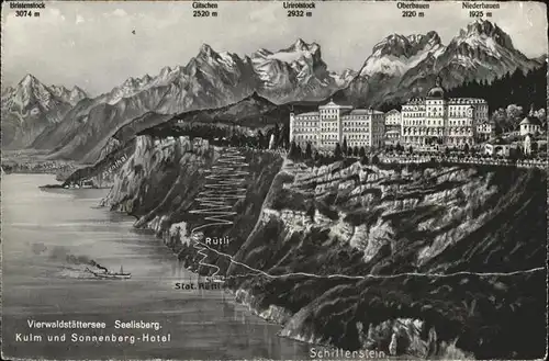 Seelisberg UR Kulm Sonnenberg Hotel  Schillerstein / Seelisberg /Bz. Uri