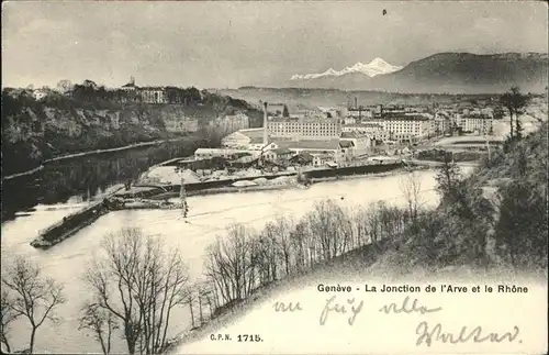 hw17086 Genf GE Jonction de l`Arve
Rhone Kategorie. Genf Alte Ansichtskarten