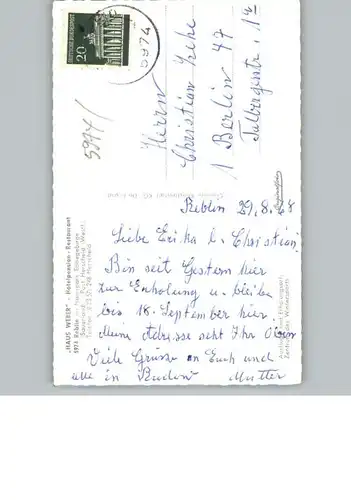 Herscheid Sauerland Hotel, Restaurant Haus Weber / Herscheid /Maerkischer Kreis LKR