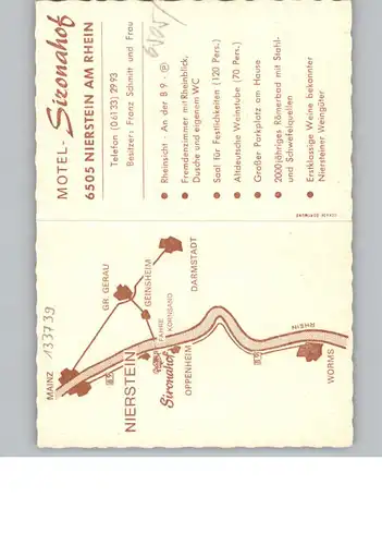 Nierstein Rhein Motel Sironahof keine Ak-Einteilung / Nierstein /Mainz-Bingen LKR
